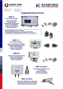 KLASCHKA Doppelblechkontrollen BDK, Flyer WAGNER GMBH