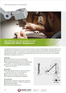 LED2WORK LED Arbeitsplatzleuchten CENALED SPOT Gelenkarm