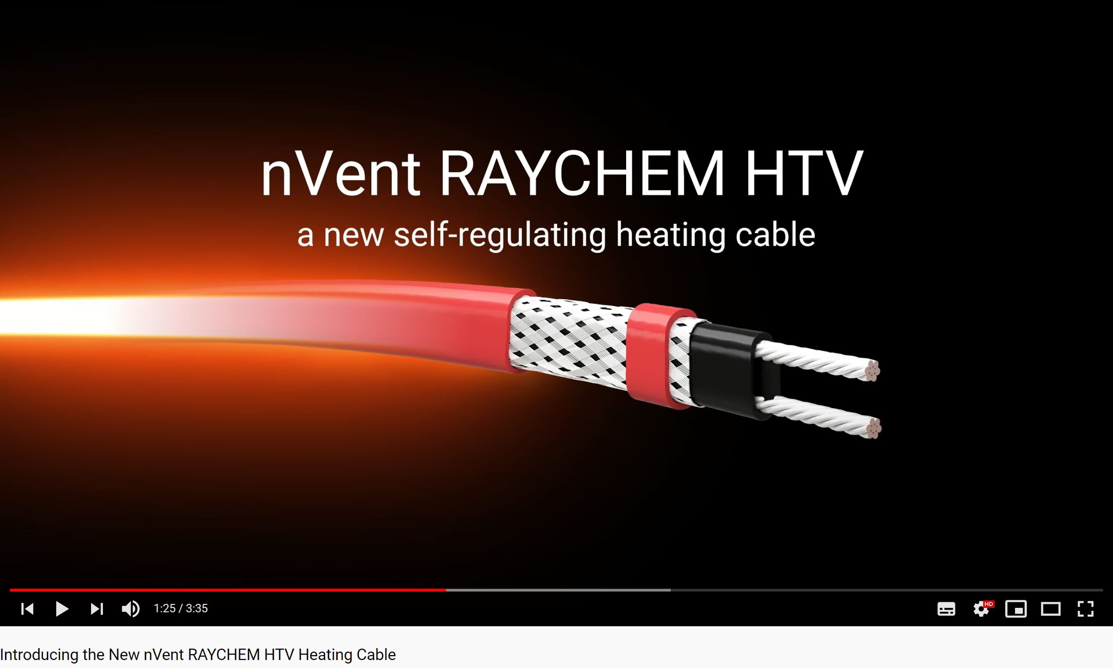 nVent RAYCHEM, HTV, selbstregelndes Heizband, YouTube-Screenshot