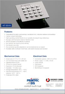PRINTEC DS Edelstahl Tastatur 16T-ES 19