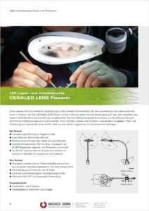 LED2WORK LED Arbeitsplatzleuchten CENALED LENS Flexarm