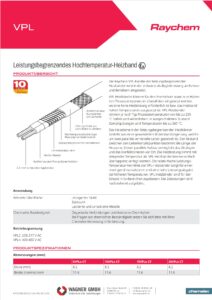 Raychem chemelex VPL leistungsbegrenzendes Hochtemperatur Heizband WAGNER GMBH