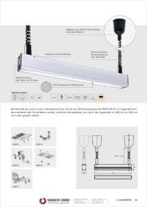 LED Arbeitsplatzleuchte PROFILED AC mit Zugpendel