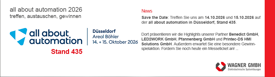 Slider Messe all about automation Duesseldorf 2026 WAGNER GMBH 08-2026